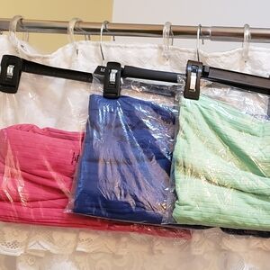 Pink, Blue, and Green Ribbed Shorts